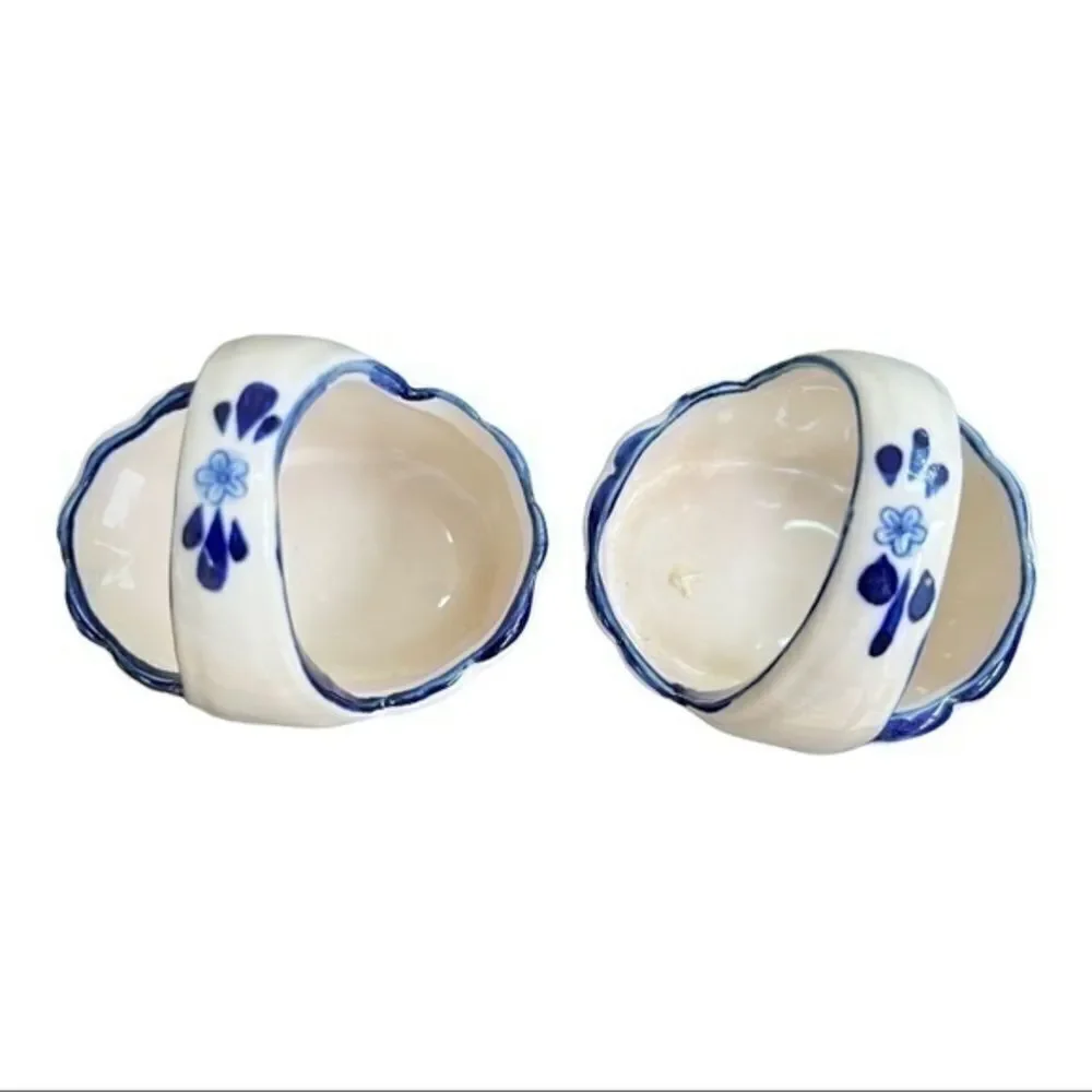 Delft set of 2 Porcelain Windmill Baskets